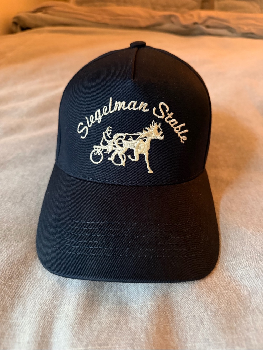 Siegelman Stable Embroidered Baseball Cap - Navy with Cream Logo
